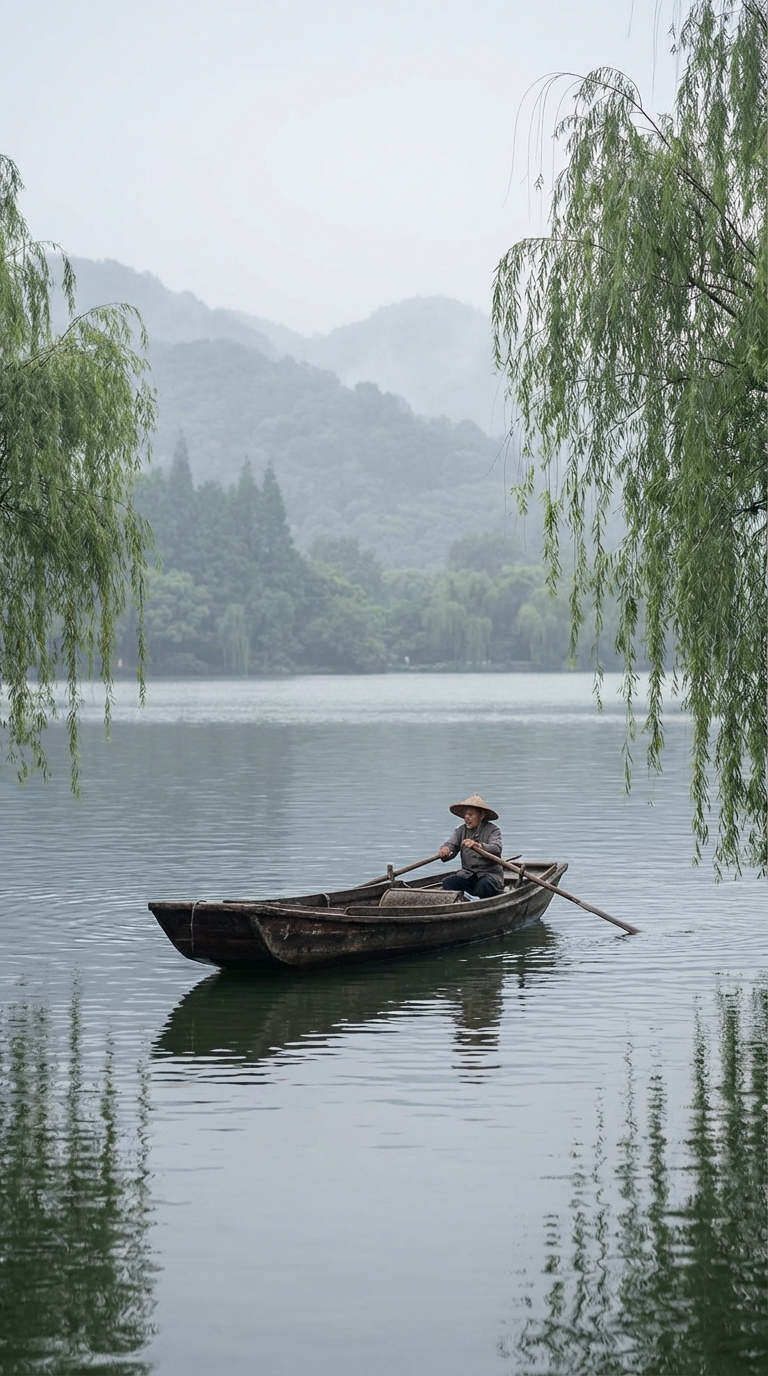 Traditional Boat on the Lake (Peaceful Vibe)