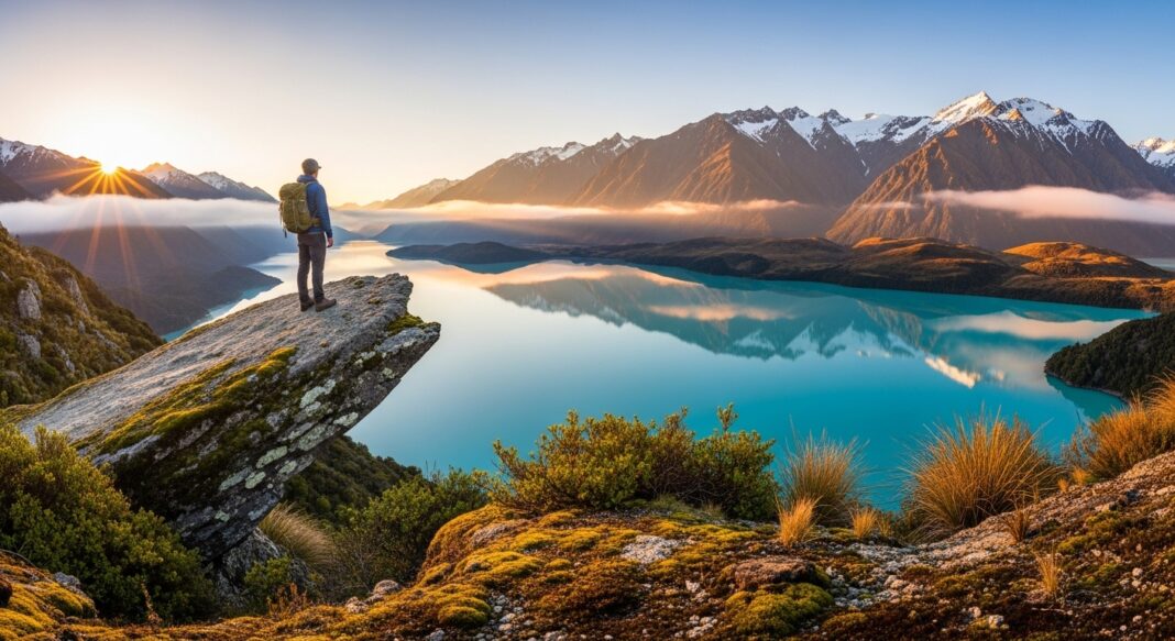 New Zealand adventure travel mountains glacial lake Southern Alps