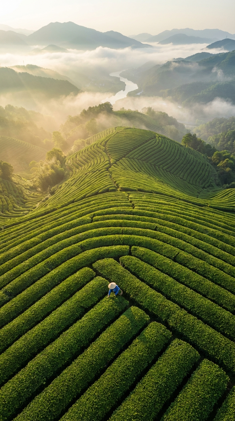 Longjing Tea Plantations (Geometric Beauty)